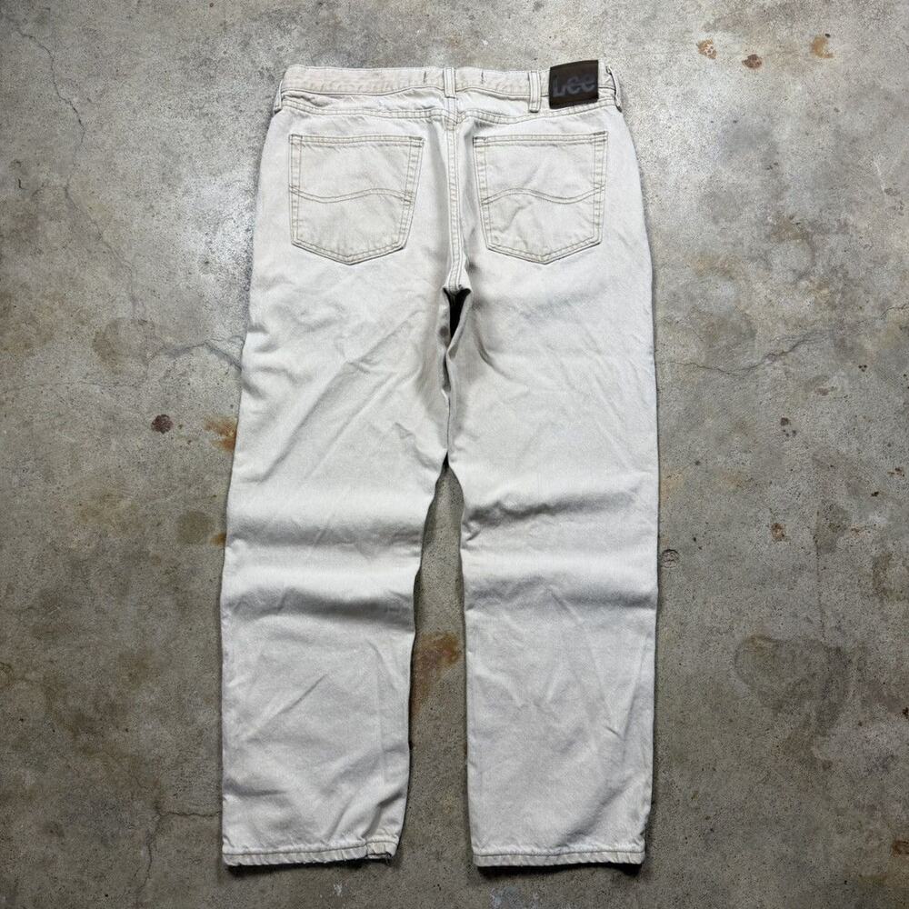 VTG Y2K Lee Regular Fit Beige Tan Denim Jeans Size 36x30